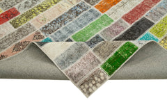 Kırk Yama Pembe Patchwork Pamuk Yün El Dokuma Halısı 303x408 Agacan