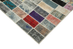 Kırk Yama Pembe Patchwork Pamuk Yün El Dokuma Halısı 308x400 Agacan
