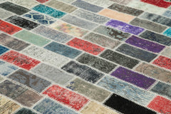 Kırk Yama Pembe Patchwork Pamuk Yün El Dokuma Halısı 308x400 Agacan