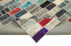Kırk Yama Pembe Patchwork Pamuk Yün El Dokuma Halısı 308x400 Agacan