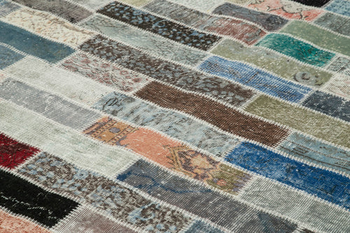Kırk Yama Pembe Patchwork Pamuk Yün El Dokuma Halısı 300x405 Agacan