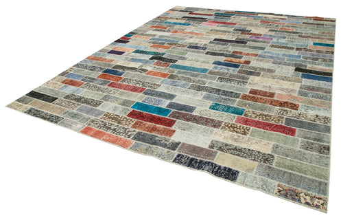 Kırk Yama Pembe Patchwork Pamuk Yün El Dokuma Halısı 300x401 Agacan