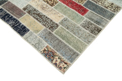 Kırk Yama Pembe Patchwork Pamuk Yün El Dokuma Halısı 300x401 Agacan