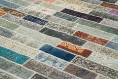Kırk Yama Pembe Patchwork Pamuk Yün El Dokuma Halısı 300x401 Agacan
