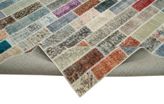 Kırk Yama Pembe Patchwork Pamuk Yün El Dokuma Halısı 300x401 Agacan