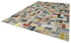 Kırk Yama Pembe Patchwork Pamuk Yün El Dokuma Halısı 293x412 Agacan