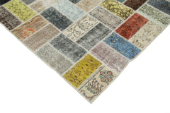 Kırk Yama Pembe Patchwork Pamuk Yün El Dokuma Halısı 293x412 Agacan