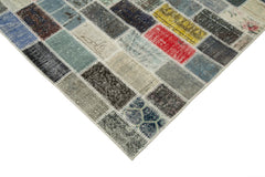 Kırk Yama Pembe Patchwork Pamuk Yün El Dokuma Halısı 306x412 Agacan