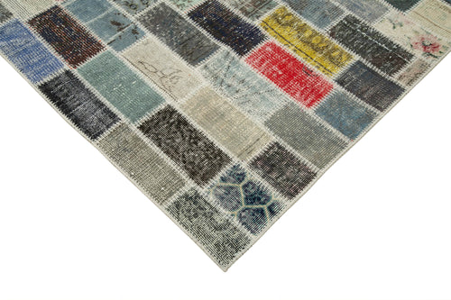 Kırk Yama Pembe Patchwork Pamuk Yün El Dokuma Halısı 306x412 Agacan