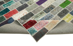 Kırk Yama Pembe Patchwork Pamuk Yün El Dokuma Halısı 306x412 Agacan