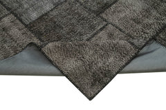 Kırk Yama Siyah Patchwork Pamuk Yün El Dokuma Halısı 303x401 Agacan