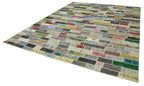 Kırk Yama Pembe Patchwork Pamuk Yün El Dokuma Halısı 300x387 Agacan