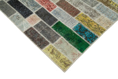 Kırk Yama Pembe Patchwork Pamuk Yün El Dokuma Halısı 300x387 Agacan