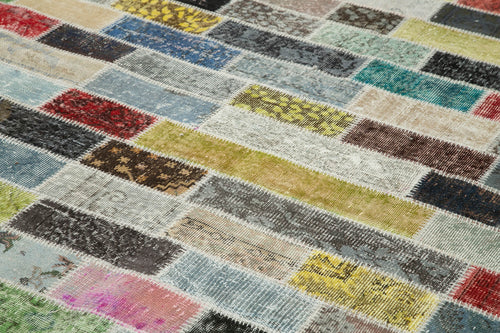 Kırk Yama Pembe Patchwork Pamuk Yün El Dokuma Halısı 300x387 Agacan