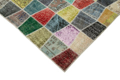 Kırk Yama Pembe Patchwork Pamuk Yün El Dokuma Halısı 306x403 Agacan