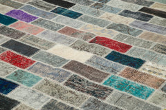 Kırk Yama Pembe Patchwork Pamuk Yün El Dokuma Halısı 298x408 Agacan