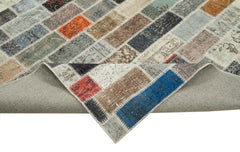 Kırk Yama Pembe Patchwork Pamuk Yün El Dokuma Halısı 298x408 Agacan