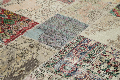 Kırk Yama Gri Patchwork Pamuk Yün El Dokuma Halısı 250x353 Agacan