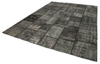 Kırk Yama Siyah Patchwork Pamuk Yün El Dokuma Halısı 254x356 Agacan