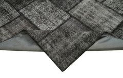 Kırk Yama Siyah Patchwork Pamuk Yün El Dokuma Halısı 256x352 Agacan