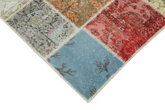 Kırk Yama Gri Patchwork Pamuk Yün El Dokuma Halısı 94x163 Agacan