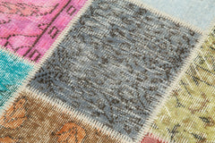 Kırk Yama Gri Patchwork Pamuk Yün El Dokuma Halısı 94x163 Agacan
