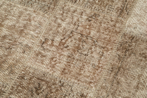 Kırk Yama Kahverengi Patchwork Pamuk Yün El Dokuma Halısı 86x220 Agacan