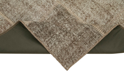Kırk Yama Kahverengi Patchwork Pamuk Yün El Dokuma Halısı 85x232 Agacan