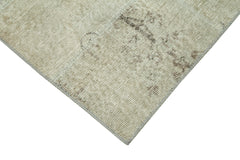 Kırk Yama Bej Patchwork Pamuk Yün El Dokuma Halısı 87x302 Agacan