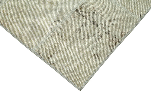 Kırk Yama Bej Patchwork Pamuk Yün El Dokuma Halısı 87x302 Agacan