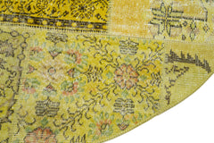 Kırk Yama Sarı Patchwork Pamuk Yün El Dokuma Halısı 196x196 Agacan