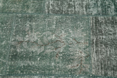 Kırk Yama Yeşil Patchwork Pamuk Yün El Dokuma Halısı 157x157 Agacan