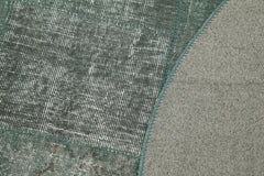 Kırk Yama Yeşil Patchwork Pamuk Yün El Dokuma Halısı 157x157 Agacan