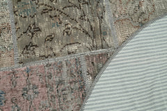 Kırk Yama Gri Patchwork Pamuk Yün El Dokuma Halısı 156x156 Agacan