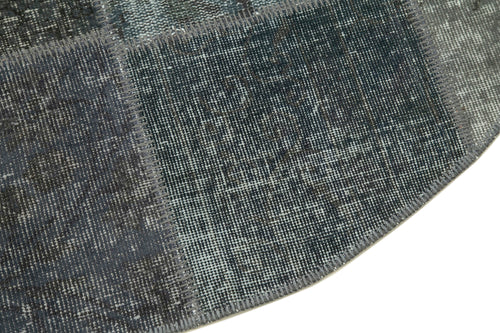 Kırk Yama Gri Patchwork Pamuk Yün El Dokuma Halısı 152x152 Agacan