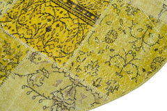 Kırk Yama Sarı Patchwork Pamuk Yün El Dokuma Halısı 195x195 Agacan