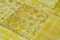 Kırk Yama Sarı Patchwork Pamuk Yün El Dokuma Halısı 195x195 Agacan
