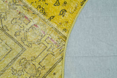 Kırk Yama Sarı Patchwork Pamuk Yün El Dokuma Halısı 195x195 Agacan