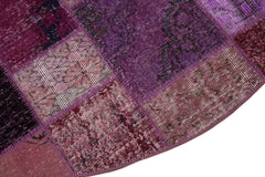 Kırk Yama Mor Patchwork Pamuk Yün El Dokuma Halısı 193x193 Agacan