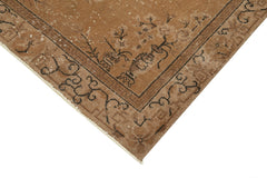 Overdyed Vintage Kahverengi Eskitme Pamuk Yün El Dokuma Halısı 113x204 Agacan