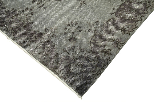 Overdyed Vintage Gri Eskitme Pamuk Yün El Dokuma Halısı 117x204 Agacan