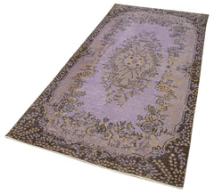Overdyed Vintage Kahverengi Eskitme Pamuk Yün El Dokuma Halısı 110x231 Agacan