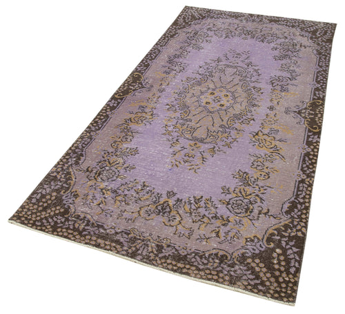 Overdyed Vintage Kahverengi Eskitme Pamuk Yün El Dokuma Halısı 110x231 Agacan