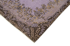 Overdyed Vintage Kahverengi Eskitme Pamuk Yün El Dokuma Halısı 110x231 Agacan