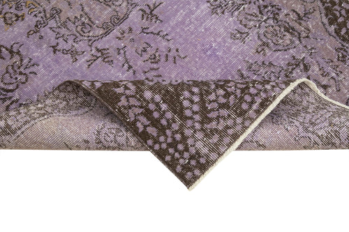 Overdyed Vintage Kahverengi Eskitme Pamuk Yün El Dokuma Halısı 110x231 Agacan