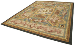 Aubusson Floral Sarı Çiçekli Pamuk Yün El Dokuma Halısı 275x364 Agacan