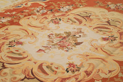 Aubusson Floral Bej Çiçekli Pamuk Yün El Dokuma Halısı 308x426 Agacan