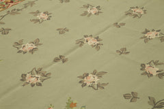 Aubusson Floral Yeşil Çiçekli Pamuk Yün El Dokuma Halısı 268x363 Agacan