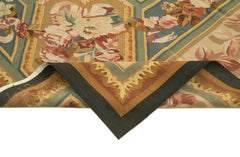 Aubusson Floral Bej Çiçekli Pamuk Yün El Dokuma Halısı 280x369 Agacan