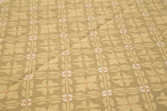 Aubusson Floral Bej Çiçekli Pamuk Yün El Dokuma Halısı 266x356 Agacan
